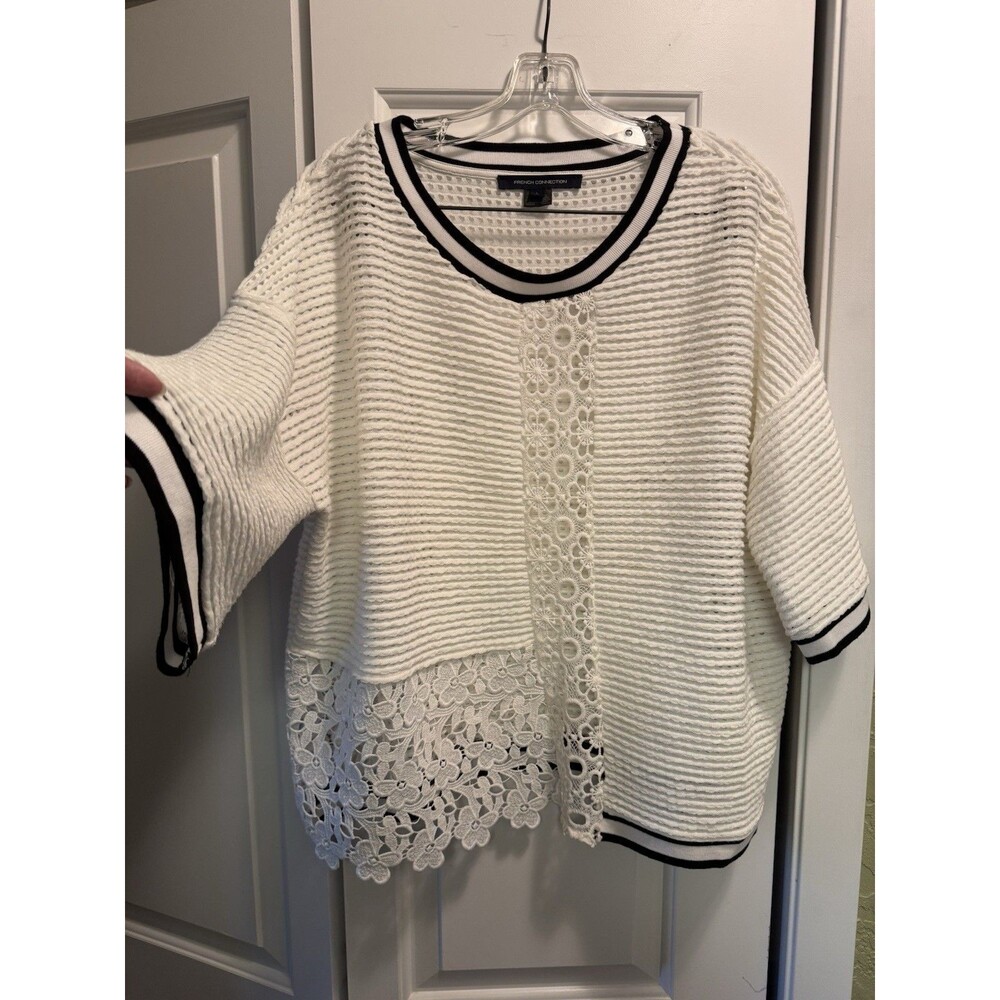 French Connection Sweater Short Sleeve Women’s Plus Size Large, Generous Sizing‎